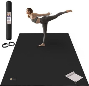 lot 6710 image: CAMBIVO Large Yoga Mat, Wide Exercise Mat 6x 4x 8 mm (72x 48) Extra Thick Non Slip Workout Mat for Pilates Stretching Home Workout Gym, Use Without Shoes