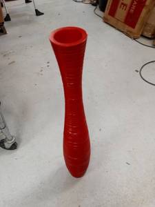 lot 6737 image: 30 Tall Red Wooden Vase