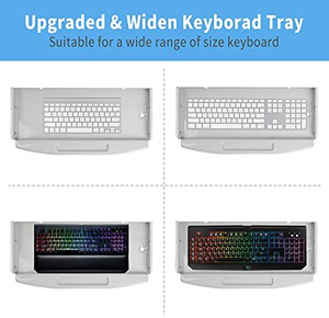 lot 7352 image: Gome Keyboard Tray Under Desk Pull Out with 360° Mouse Tray, 28.2 Ergonomic Slide-Out Keyboard Stand with Platform, Steady Computer Drawer for Typing (Grey)