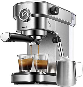 lot 7355 image: Espresso Machine, 15 Bar Espresso Maker with Milk Frother Wand and Compact Design, Professional Espresso Coffee Machine for Cappuccino and Latte
