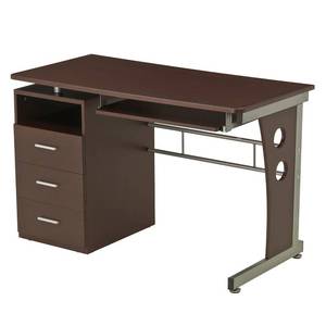 lot 7363 image: Techni Mobili Computer Desk with Keyboard Tray and Drawers, Chocolate