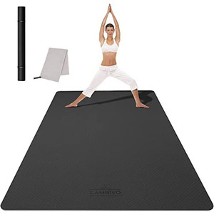 lot 7365 image: CAMBIVO Large Yoga Mat (6x 4), Extra Wide Workout Mat for Men and Women, 13 &14 Thick Exercise Fitness TPE Mat for Home Gym, Yoga, Pilates, Workout