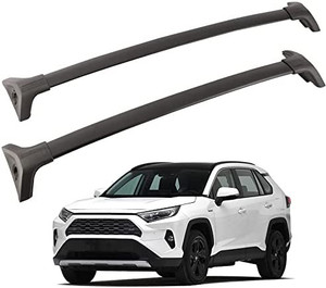 lot 7373 image: TUNTROL Roof Rack Cross Bars Fit for Toyota RAV4 2019-2022 LE XLE XSE Limited Hybrid, Aluminum Top Rail Cargo Accesorries Rooftop Luggage Carrier Set