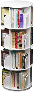 lot 7419 image: 4 Tier 360° Rotating Stackable Shelves Bookshelf Organizer (White)