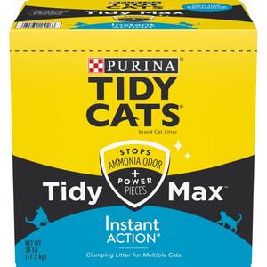 lot 7421 image: Purina Tidy Cats Clumping Cat Litter, Tidy Max Instant Action Multi Cat Litter - 38 lb. Box
