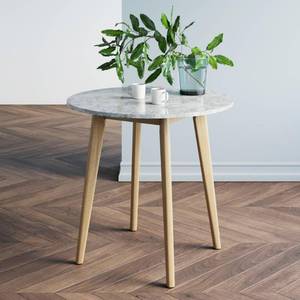 lot 7422 image: Nathan James Amalia Light BrownTan Marble-Laminate Round Bistro Dining Table