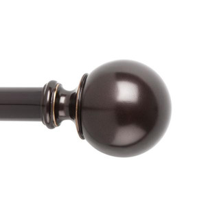 lot 7425 image: SnugSet Ethan 36 in. x 72 in. Adjustable 1 in. Single Rod Kit in Bronze with Ball Finials