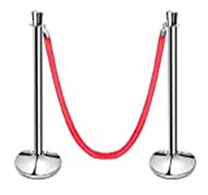 lot 7431 image: New Star Food Service Tulip Top Stainless Steel Stanchions (Set of 2)