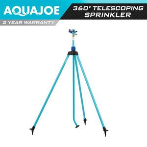 lot 7467 image: Aqua Joe AJ-IST72ZM Indestructible Zinc Impulse 360-Degree Telescoping Tripod Sprinkler