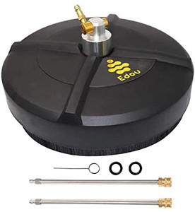 lot 7512 image: EDOU 15-Inch Pressure Washer Surface Cleaner - Power Washer Accessory, 2 Pressure Washer Extension Wand Attachment - Ideal for Cleaning driveways, Sidewalks and patios - 4000 PSI Max Pressure (Black)