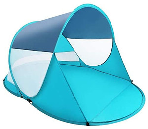 lot 7518 image: ISILER Pop Up Beach Tent, 3-5 Person 86�57�47 inches Sun Shelter, Portable Outdoor Beach Shade Tent, UPF 50 Baby Beach Shelter, Easy Setup Windproof Waterproof Beach Canopy Cabana with Carry Bag