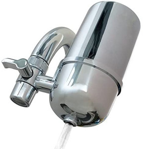lot 8104 image: Faucet Water Filter Stainless-Steel Reduce Chlorine High Water Flow, Water Purifier with Ultra Adsorptive Material, Water Filters for Faucets-Fits Standard Faucets may vary from stock photo
