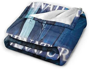 lot 8110 image: Supernatural Merch Fuzzy Fluffy Plush Micro Soft Flannel Throw Blanket Fit Couch Chair Bed Sofa, Machine Washable 60x50 inch black and white not color see pictures
