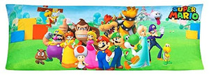 lot 8128 image: Kids Bedding Super Soft Microfiber Zippered Pillow Cover, 20x30 inches, Super Mario