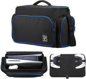 lot 8147 image: DRZERUI Carrying Case for PS5, Travel Bag for Playstation DualSens Controller, PS5 Games, Console Base and Gaming Accessories