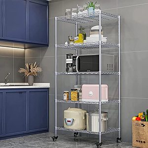 lot 1531 image: SUOERNUO 5-Tier Shelving Storage Unit on Wheels