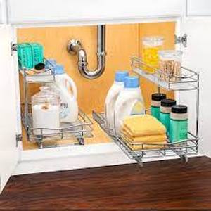 lot 1502 image: CabinetUnder Sink Pull-Out Organizer