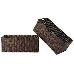 lot 1505 image: Collapsible Wicker Storage Cubes (SET OF 2)
