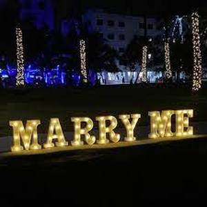 lot 1593 image: MARRY ME Light-Up Letters