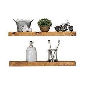lot 1623 image: Rustic Pine Floating Shelves (SET OF 2)
