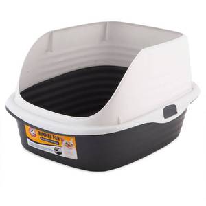 lot 3819 image: Arm & Hammer Rimmed Wave Pan Cat Litter - L - Dark Gray