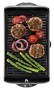 lot 3842 image: New House Kitchen Electric Smokeless Indoor Grill, Large Non-Stick Cooking Surface, Temperature Control for Smoke-Free BBQing, Dishwasher Safe Removable Water Tray, Portable Kitchen Griddle, Black