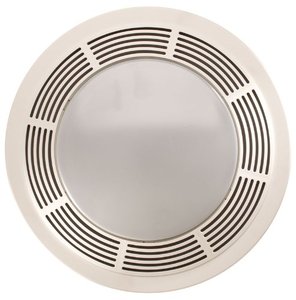 lot 3843 image: Broan-NuTone 751 Round Fan and Light Combo for Bathroom and Home, White Grille with Glass Lens, 100-Watts, 5.0 Sones, 100 CFM