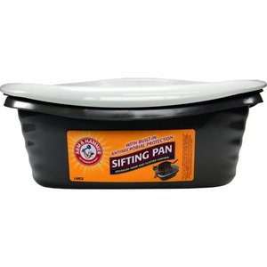 lot 5831 image: Arm & Hammer Light Gray Sifting Cat Litter Box, Large, 15.21 W x 18 L