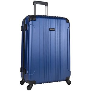 lot 5841 image: Kenneth Cole Reaction Out Of Bounds Luggage Collection Lightweight Durable Hardside 4-Wheel Spinner Travel Suitcase Bags, Cobalt Blue, 28-Inch Checked