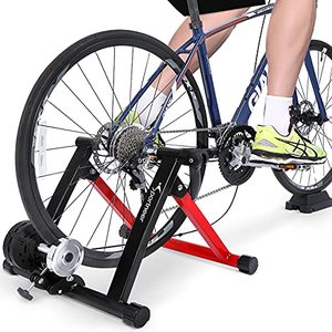 lot 5845 image: Sportneer Bike Trainer Stand Steel Bicycle Exercise Magnetic Stand for Road Bike with Noise Reduction Wheel