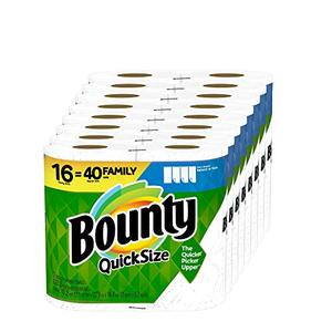 lot 5850 image: Bounty Quick-Size Paper Towels, 16 Family Rolls  40 Regular Rolls
