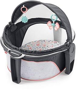 lot 5858 image: Fisher-Price On-The-Go Baby Dome - Pink Pacific Pebble, Portable Infant Play Space, Multicolored