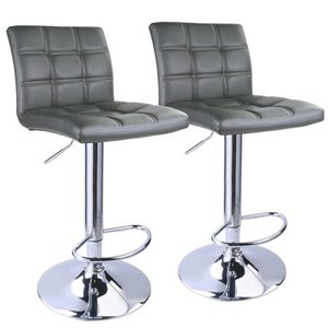 lot 7342 image: Adjustable Swivel Bar Stools Hydraulic Chair Bar Stools, Set of 2
