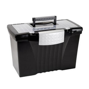 lot 7350 image: Storex Portable File Storage Box, Black, 1  Carton (Quantity)