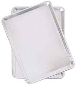 lot 7352 image: Nordic Ware Natural Aluminum Commercial Bakers Half Sheet, 2-Pack, Silver