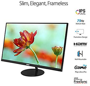 lot 7359 image: ASUS VL279HE 27�� Eye Care Monitor, 1080P Full HD (1920 x 1080), IPS, 75Hz, Adaptive-Sync, FreeSync, HDMI D-Sub, Frameless, Slim, Wall Mountable, Flicker Free and Blue Light Filter