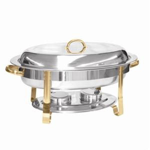 lot 7378 image: Gold-Accented 6 Qt. Malibu Collection Oval Chafer