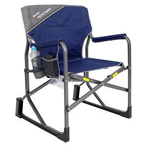 lot 7385 image: MacSports MacRocker Outdoor Foldable Rocking Chair  Portable Rocking Chairs for Adults, Collapsible, Springless Guards for Camping Fishing Backyard  Weight Capacity up to 225 lbs (1 Pack, Blue)
