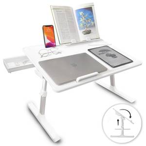 lot 7388 image: Cooper Desk PRO Leather Folding Laptop Desk With Adjustable Height & Tilt Angles