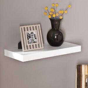 lot 7399 image: Southern Enterprises Chicago 24 Floating Wall Shelf in White
