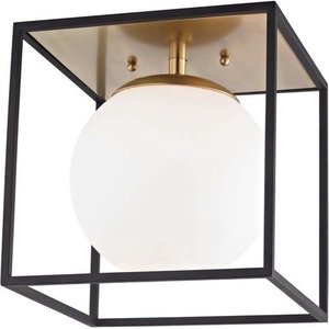 lot 7407 image: Mitzi H141501l Aira 1 Light 14 Wide Semi-Flush Globe Ceiling Fixture With