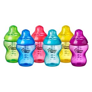 lot 7424 image: Tommee Tippee Closer to Nature Fiesta Baby Bottle Breast-Like Nipple with Anti-Colic Valve, BPA-free �� 9-ounce, 6 Count
