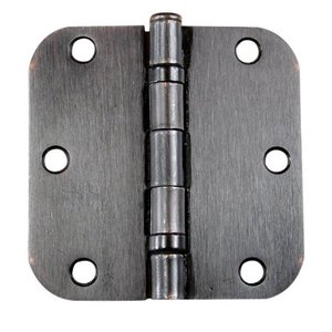 lot 7429 image: Residential Ball Bearing Hinges, 3.5 x 3.5 58 radius in Oil Rubbed Bronze - 2 Pack