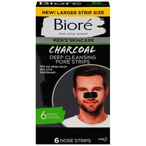 lot 7439 image: Bior� Mens Skincare Charcoal Deep Cleansing Pore Strips, 6 Ct