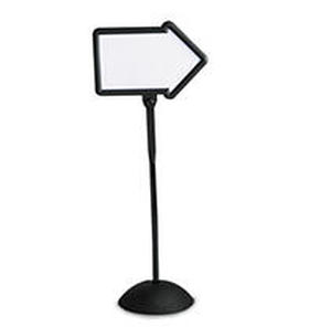 lot 8398 image: Safco Double-Sided Arrow Sign, Dry Erase Magnetic Steel, 25 12 x 60, Black Frame