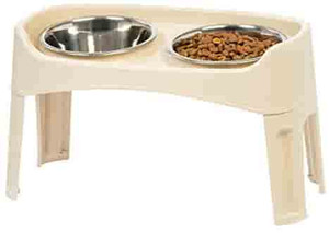 lot 8402 image: IRIS Elevated Dog Bowls - Elevated Dog Feeder - Adjustable Dog Bowl Stand for Small to Large Dogs