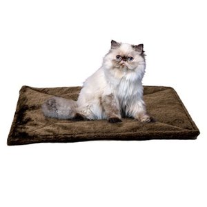 lot 8424 image: FurHaven Pet Heating Pad ThermaNAP Faux Fur Self-Warming Pet Bed Mat, Espresso, Small