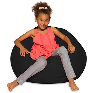 lot 8446 image: Beanbags Bean Bag Chair, Large-38in, Solid Black