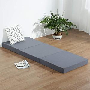 lot 8454 image: SLEEPLACE Multi Layer Tri-Folding Memory Foam Topper, Single, Blue-grey