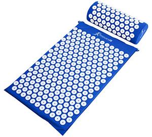 lot 8457 image: ProsourceFit Acupressure Mat and Pillow Set for BackNeck Pain Relief and Muscle Relaxation, Blue